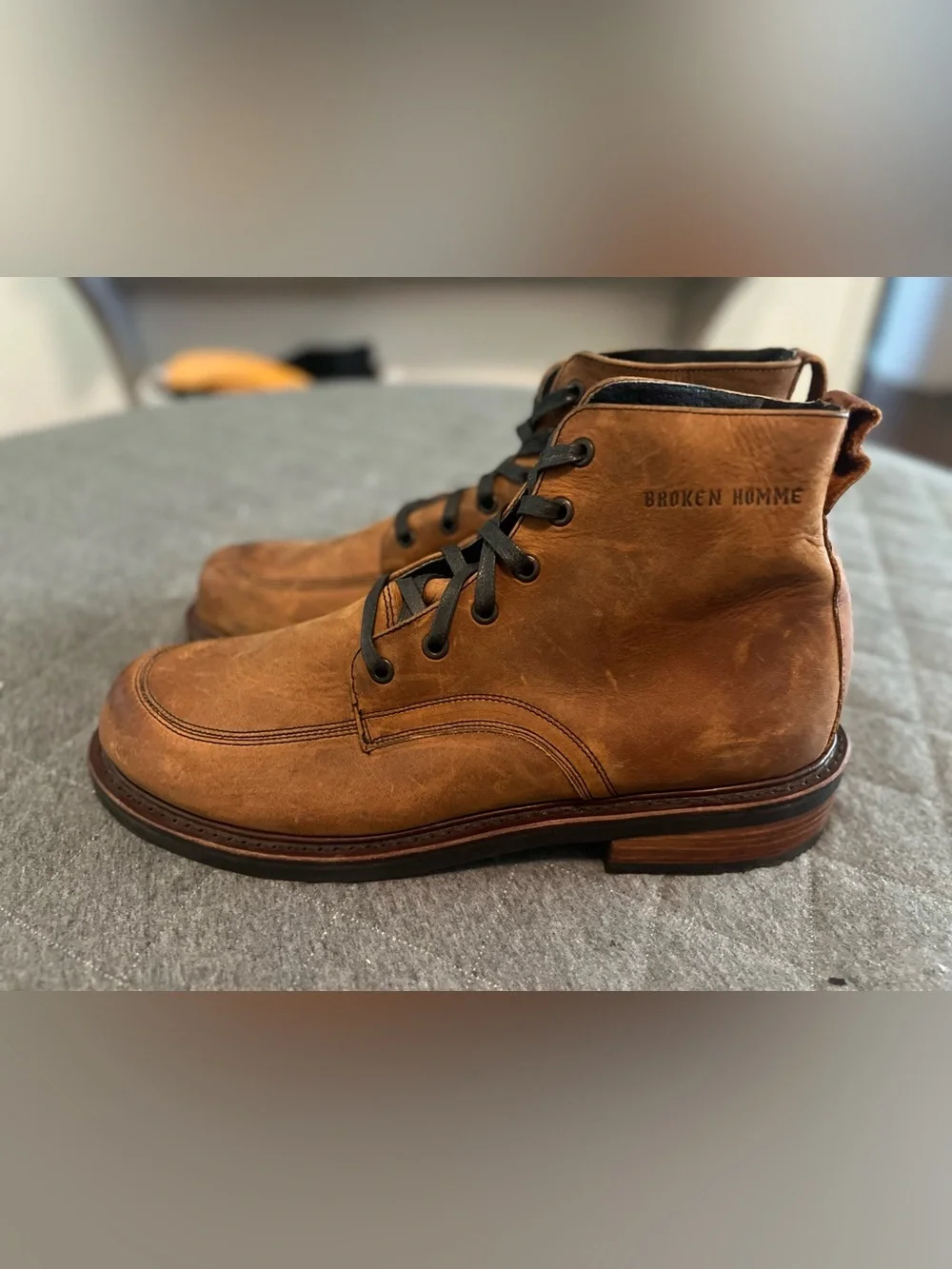 NWOT BROKEN HOMME Huckberry Sz 11 Brown Leather Davis Boots Orig$300 Made in USA